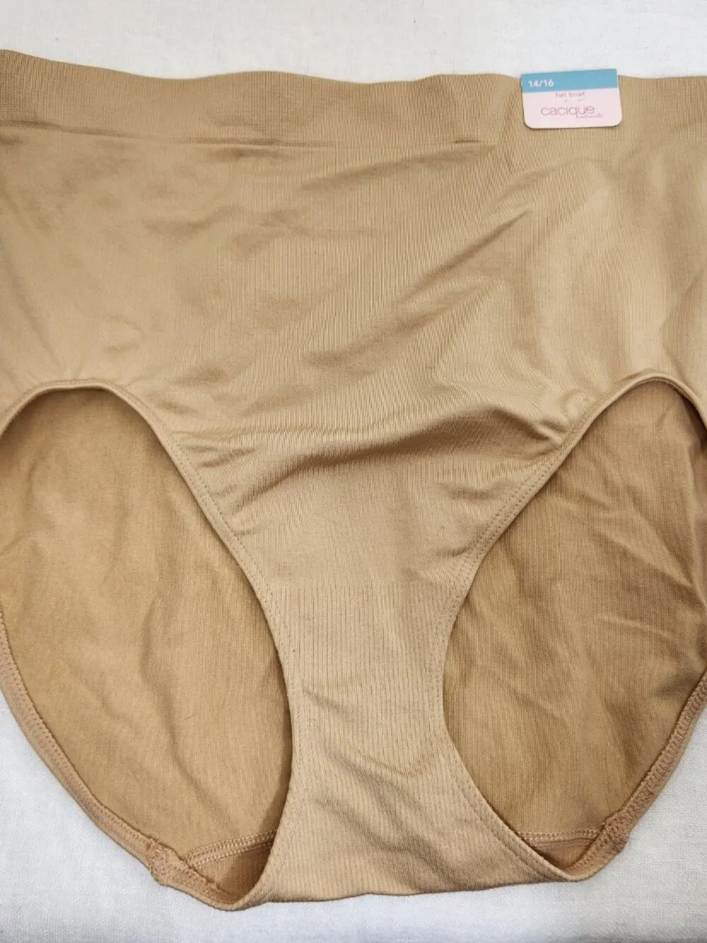 NWT Cacique Womens 14/16 Beige Full Brief Underwear